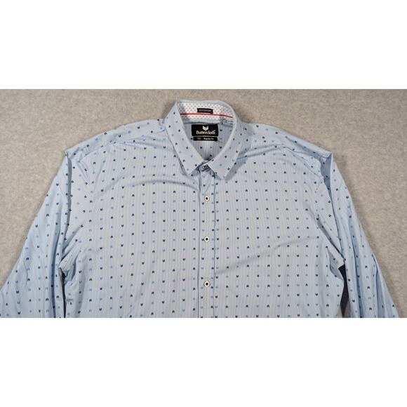 Buttercloth Men Shirt 3XL‎ Icy Cloth Flip Cuff Button All Over Logo Long Sleeve - Picture 3 of 15